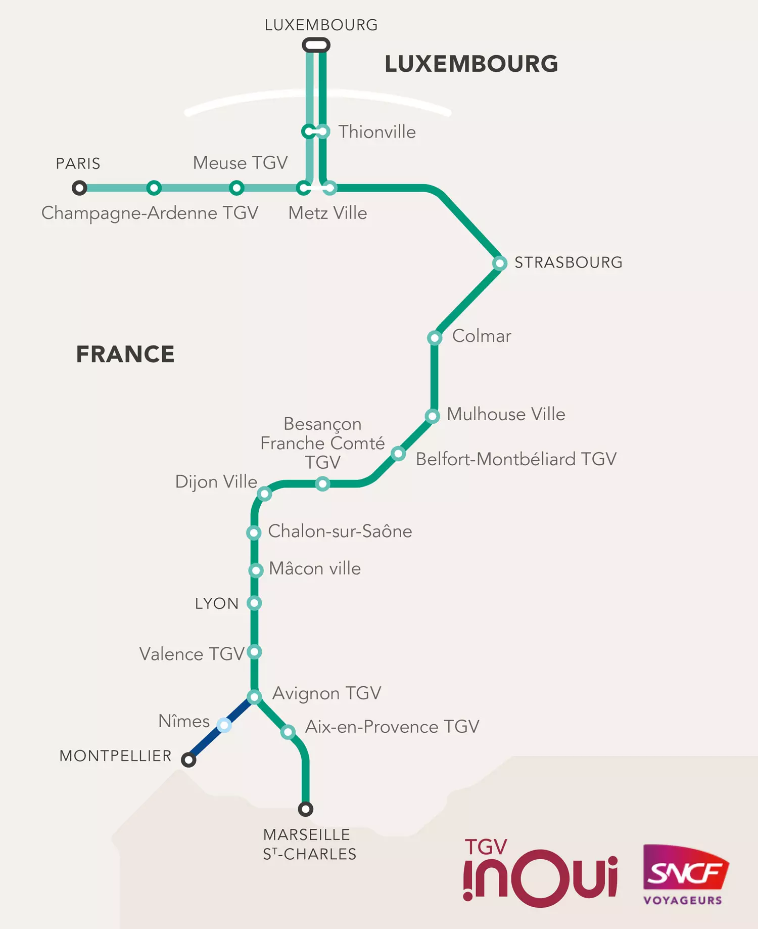 Direction le Luxembourg avec TGV INOUI SNCF Voyageurs