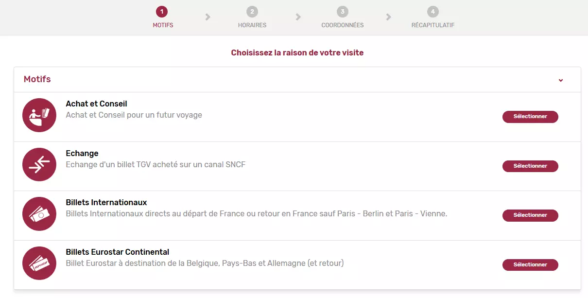 étape 2 : Choisissez l’opération souhaitée
