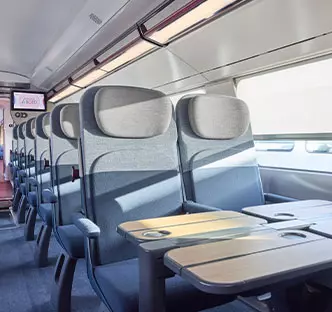 Rangée de sièges de secondes classe - futur TGV INOUI