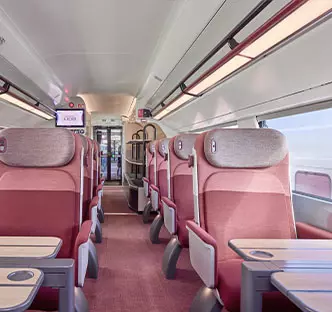Intérieur de la 1è classe du futur TGV INOUI