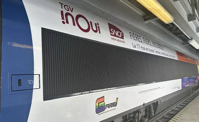 SNCF Voyageurs aux couleurs des Fiertés avec TGV INOUI