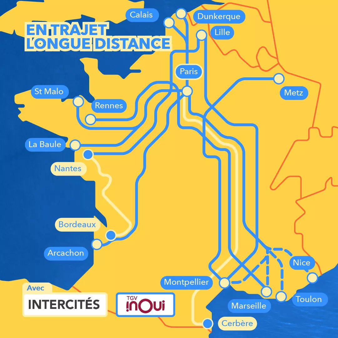 Destination mer en trajet longue distance - INTERCITES et TGV INOUI