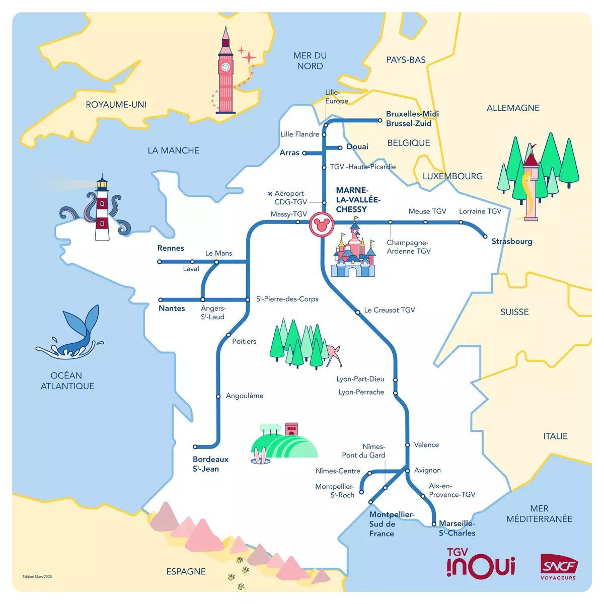 Rendez-vous à Disneyland® Paris avec TGV INOUI depuis plus de 30 gares
